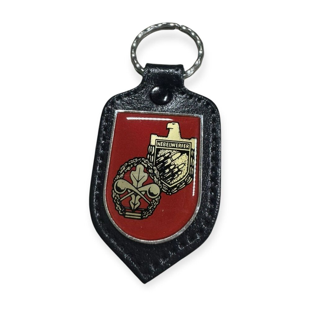 Vintage Keychain NBC Defense and‎ Smoke Launcher Comradeship Badge